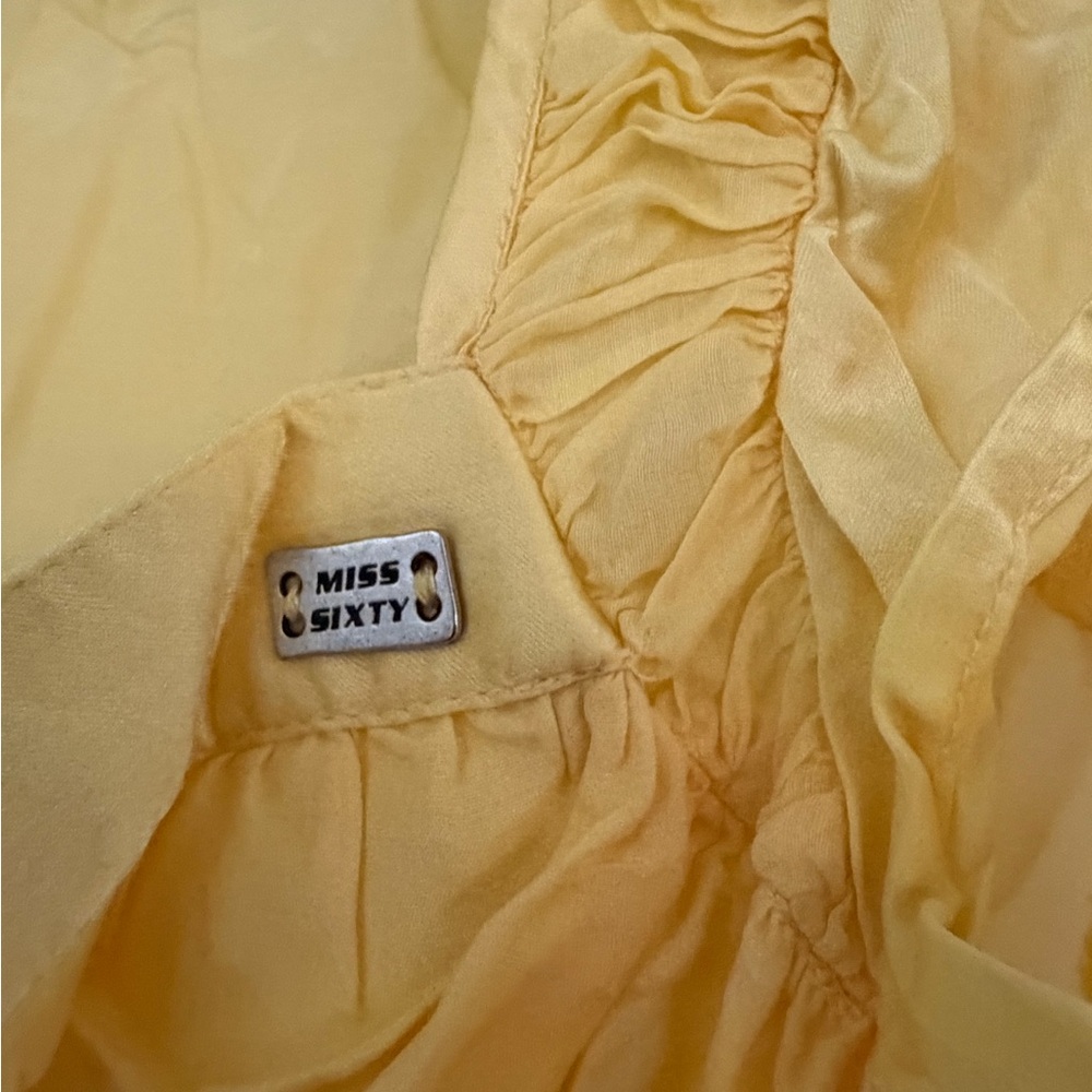 Miss Sixty Yellow Ruffle Tie-Front Tunic - Picture 5 of 5